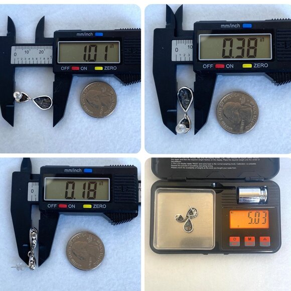 Sterling Silver 925 1" Scrollwork Dot Teardrop Pierced Dangle Drop Earrings - Picture 10 of 16